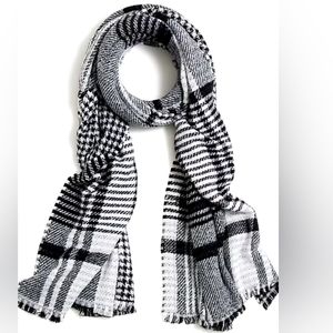 J.Crew marled reversible scarf, black/ white